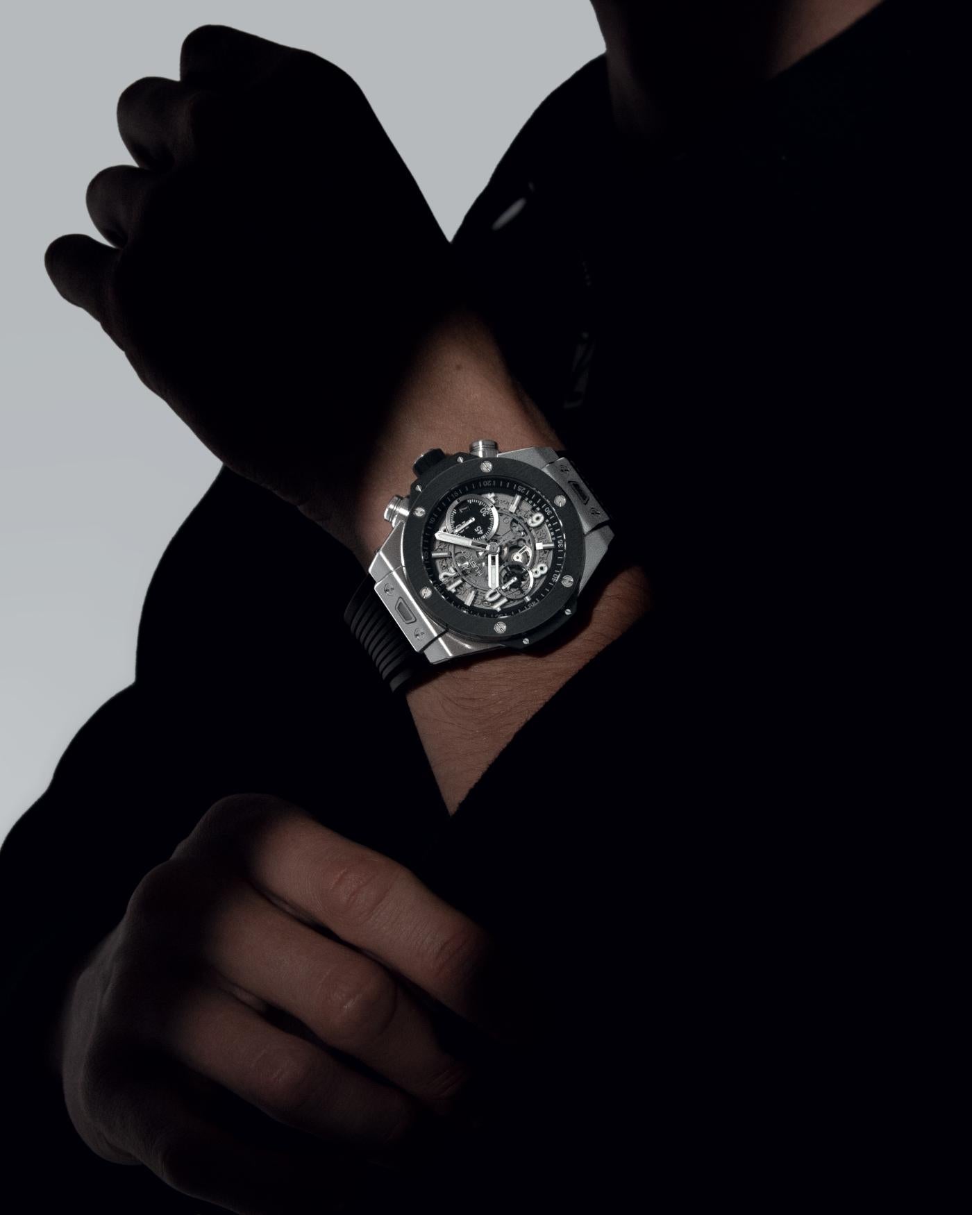 Hublot Automatic Watch ,Hublot Classic Fusion Automatic Machinery Premium Titanium Full Black Leather Strap Watch For Men